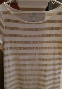 ANN TAYLOR top with metallic stripes of sequins